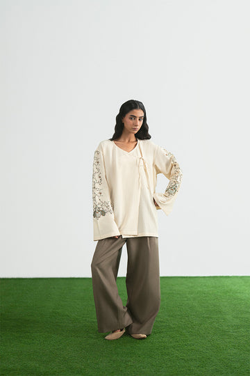 Jania Embroidered Knot Shirt (Women)